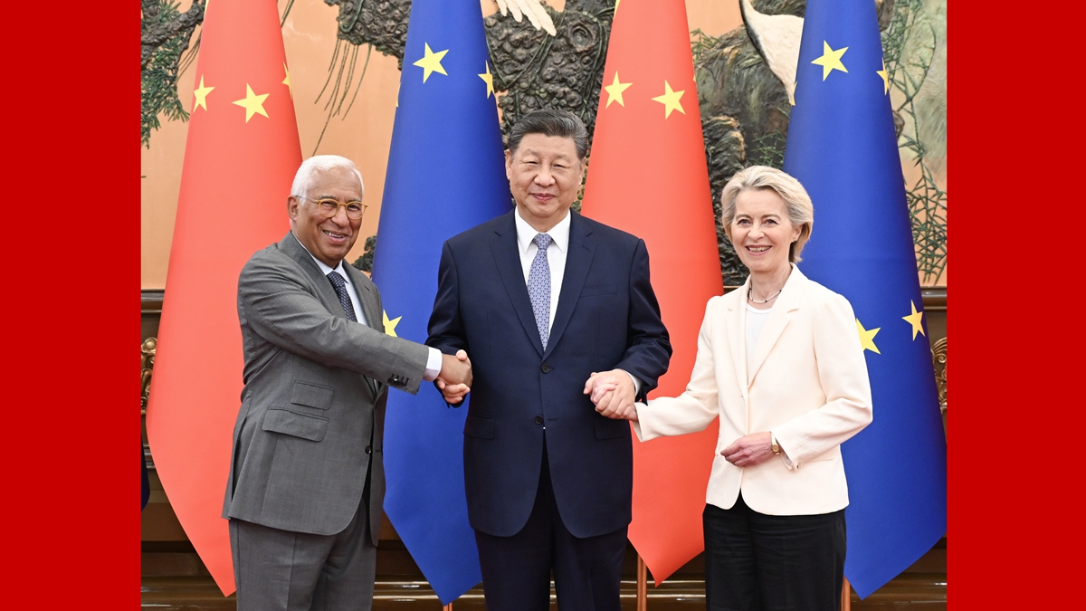 習(xí)近平會(huì)見歐洲理事會(huì)主席科斯塔、歐盟委員會(huì)主席馮德萊恩